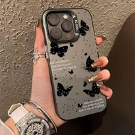 ผีเสื้อสีดำ โลหะชุบโลหะด้วยไฟฟ้า เคสโทรศัพท์ For Samsung A56 A07 A17 A16 A06 A55 5G A22 A26 A35 A36 