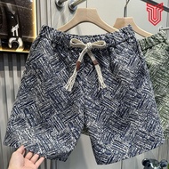 Men's Five-Point Shorts Creative Jacquard Loose Beach Casual Shorts Summer 2025 3XL