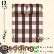 AESTHETIC BED SHEET PISTACHIO BROWN MOTIF SINGLE QUEEN & KING'S SIZE 80x200/90x200/100x200/120x200/1