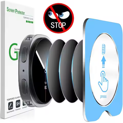 Easy Install Screen Protectors for Samsung Galaxy Watch 8 Shockproof Anti-Spy Tempered Glass for Sam
