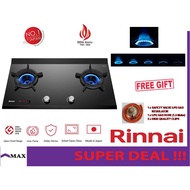 RINNAI RB-2CGT 2 Inner Burner Built-in Gas Hob (Glass) Gas Stove RB2CGT