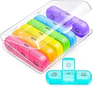 Pill Organizer 3 Times A Day, Large Pill Box 7 Days, Weekly Pill Box Organizer, Portable Pill Box, I