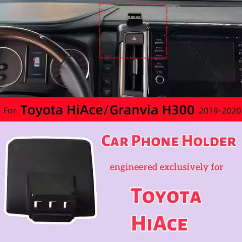 Magnetic Phone Holder for Toyota HiAce H300 Granvia 2019-2020 Wireless Charging Special Fixed Bracke