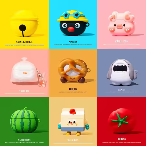 3D Cartoon Silicon Penguin Shark Case For Huawei Free Clip Shockproof Shell Headphone Guard Protecti