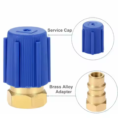 A/C Retrofit Valve with Dust Cap,R12 R22 to R134A Fast Quick Conversion,1/4" to 8v1 Thread,Quick Cou