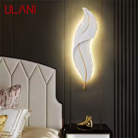 ULANI Nordic Wall Light Creative White Feather Lamp Modern Fixtures Scones LED Indoor Background Liv
