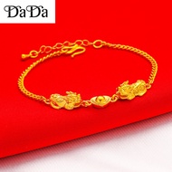 gold 916 original malaysia gold pixiu bracelet mens Korean version transfer beads jewelry