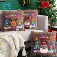 [Gralara] Christmas Pillow Cover Cushion Cover 16x16 Decorative Pillow Case for Bedroom New Year Cou