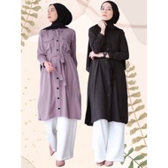 Baju Long Dress Kemeja Tunik Wanita Muslim Jumbo Remaja Terbaru 2021