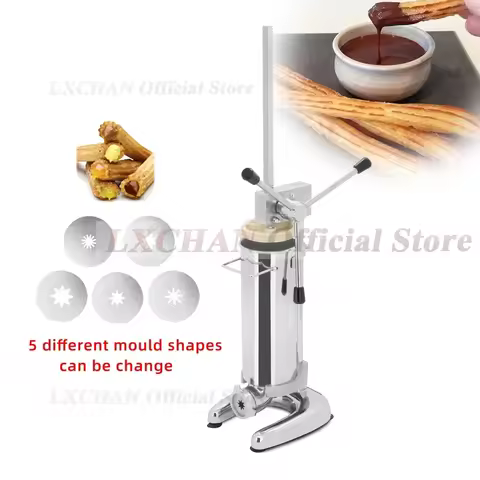 HomeWise 2/3L Small Spanish Churros Maker With 5 Nozzles Mold Churro Machine Churro Extruder Churro 