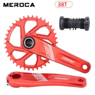 MEROCA Mountain Bike Crank 32T 34T 36T 38T 170MM Aluminum Alloy Hollow Crank Arm MTB GXP Crankset wi