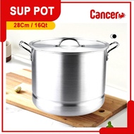 Soup Pot Height 28 CM - 16 QT - 15L Multifunction Steamer Pot Rice Boiler Stainless Steel Stockpot S