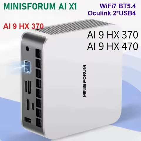 MINISFORUM AI X1 Mini PC with Al 9 HX 370 AI 9 HX 470 Dual Channel DDR5 WiFi7 BT5.4 Oculink Dual USB
