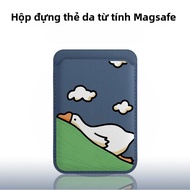Magsafe Magnetic Attraction Duck Wallet Leather Accessory for iPhone 15 pro 13 Apple 14 pro Max Cute