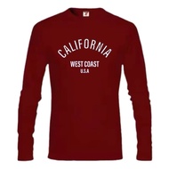 BAJU DEWASA CALIF0RNIA WEST COAST UNISEX LONG SLEEVE T-SHIRT 100%COTTON XS-5XL PREMIUM QUALITY 200GS