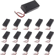 Pack of 16 2 x 1.5 V 3 V AA Plastic Battery Holder with Case, 15 cm Connection Cable and On/Off Swit