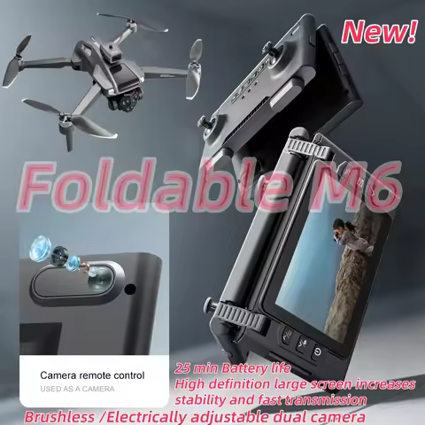 M6 S-X1 Folding Drone with 4.5" Screen 25 Min Battery 8K Movie Camera Optical Flow Positioning Obsta