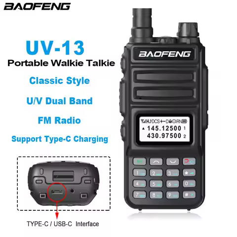 BAOFENG UV-13 Walkie Talkie BF-UV13 Pro Two Way Radios 5W Power U/V Dual Band FM Radio Support Type-