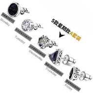 pearl earring earring Five-Piece Set Earrings Trendy Male Ruffian Handsome Unique Single Earrings Ko