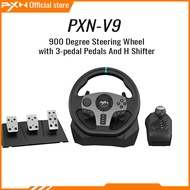 PXN V9 900 Degree Steering Wheel Universal Usb Car Sim 270/900 Race Wheel with 3-pedal Pedals พวงมาล