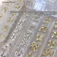 [Prs] 48 Pcs/Box Christmas Nail Art Decorations With Cute Reindeer, Snowflakes And Bells Nail Access