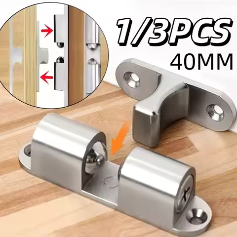 1/3pcs Furniture Door Ball Latch Brass Double Roller Spring Ball Catch Latches Cabinet Closet Door A