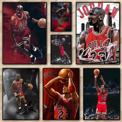 1PC M-Michael J-Jordan Painting Calligraphy HD Canvas Poster living room bedroom bar aesthetic decor