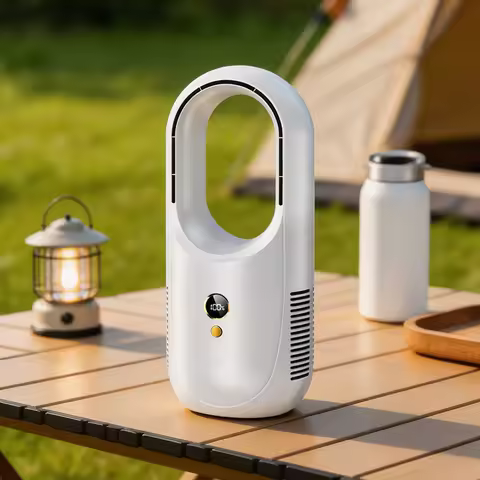 Electric Bladeless Fan USB Air Cooling Fan 6 Speed Mini Conditioner Fan Portable Desktop Bladeless L