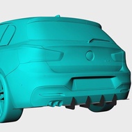 Fit BMW 1 Series F20 5Door M Sport Bmuper 2015--2018 Year Year Rear Diffuser Bumper Lips Spoiler Spl