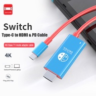 For Nintendo Switch NS / Oled Type C USB-C TO HDMI PD Charging Cable 4K / 30hz HDMI 100W PD Fast Charging Cable Compatible with Macbook PC Phones Tablet