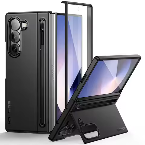 SURITCH for Samsung Galaxy Z Fold 6 Case with Screen Protector Kickstand S Pen Holder [S Pen NOT Inc