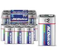 ACDelco 8-Count 9 Volt Batteries, Maximum Power Super Alkaline Battery, 7-Year Shelf Life, Reclosabl