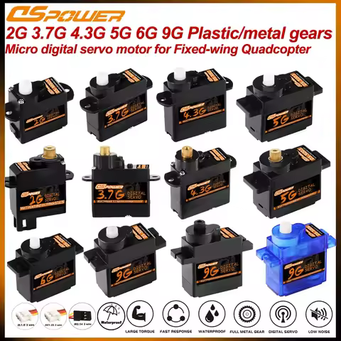 DSPOWER 2g 3.7g 4.3g 5g 6g 8g 9g Micro Digital Servo Motor for RC Mini Car Fixed-wing F949S k969 k98