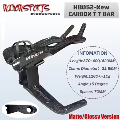 Winowsports 2025 TT Carbon Aero Handlebar Carbon for TT Bike Carbon time trial handlebar TT Bar Bike