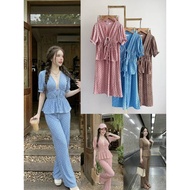 THONGSUK TS 92411 Set Of Doll Sleeves With Front Tie Matching With High-Waisted Long Pants Beautiful