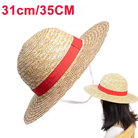 One Piece Luffy Same Style straw Hat, 31/35 Size Cosplay Hat, 2026 New Anime Cosplay Props Hats, Sta