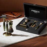 【FREED】客製化禮物【FREED】五刀式古銅刮鬍刀豪華禮盒四件組 -