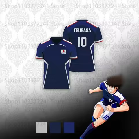Captain Tsubasa Football Jersey Cosplay T-shirt 3D Ozora Tsubasa Print Kid Japan National Team Kit M