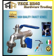 (KITA / LEON) 100% Brass Two Way Bib Tap Garden Tap Washing Machine Tap 2 Way Tap 1/2"