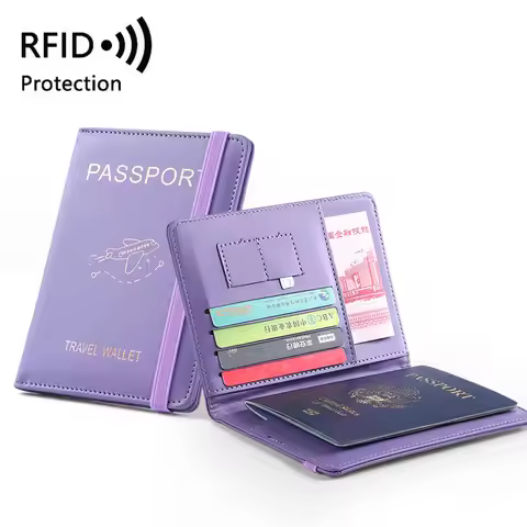 PU Leather Passport Wallet RFID Multi Slot Multi-function Passport Covers Passport Holder Travel Wal
