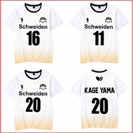 Haikyuu Schweiden Adlers Jersey MSBY T-shirt Cosplay Costume Karasuno Shoyo Kageyama Sportswear Shor