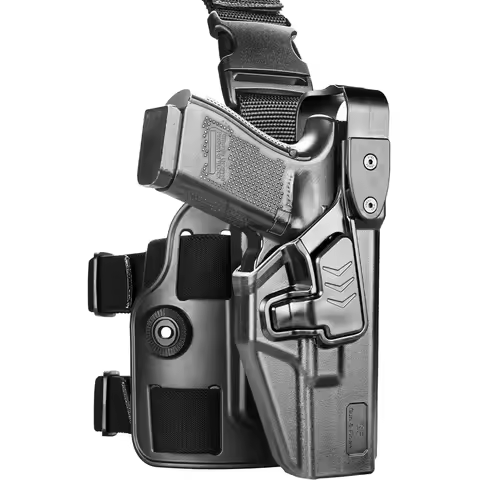 For Glock 17/19/31/32(Gen 1-5), G22/G23(Gen 1-4), G19X, 44, 45,Drop Leg Holster,Level III Retention 