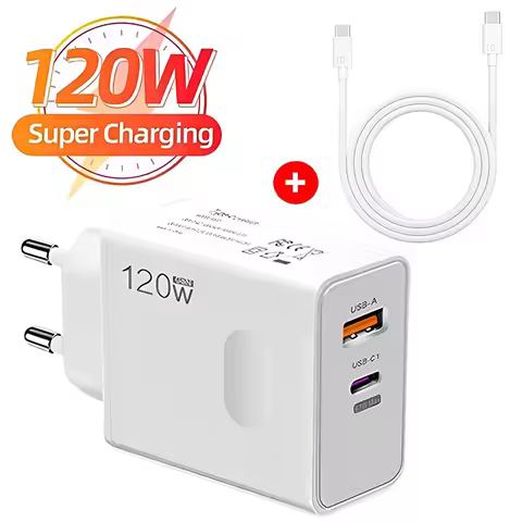 120W USB Type C PD Super Fast Charger 10A Cable Gan Fast Charging Quick Power Adapter for IPhone Xia
