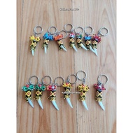 GANTUNGAN [6Pcs] Kalimantan Dayak Bead Fangs Keychain