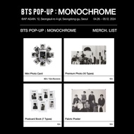 BTS Pop-Up MONOCHROME Official - Postcard Book Jungkook / Chain Necklace / Mini Photocard / Mini Pouch / Magnet Set