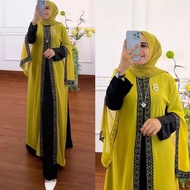 BAJ.ID NISA ARABIAN ABAYA BL MOSSCREPE MIX RENDA LD 110 XL Gamis Abaya Mewah Kekinian Baju Gamis 2023 Terbaru Modern Pengajian Ibu Ibu Gaun Muslim Kondangan Mewah Terlaris