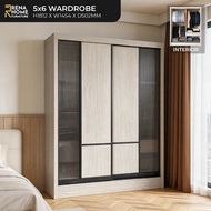 [SIAP PASANG] Almari 5x6 Wardrobe Sliding Door 5ft x 6ft Cabinet Lemari Murah Bed Room Set Bilik