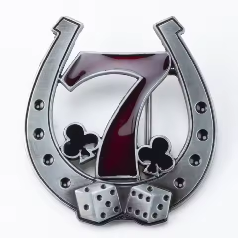 Equestrian Belt buckle Horse Series Simple Metal Smooth Buckle Number 7 Plum Pattern Origin Dice Log