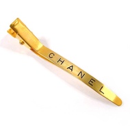 【日本直送 二手美品】香奈兒 CHANEL 髮飾 髮夾 邊夾 髮 pin Logo GP 金色 96 A 1996年製造