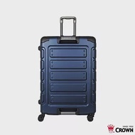 【CROWN 皇冠】新版 日本同步款 獨特箱面手把 27吋 行李箱 悍馬箱- 藍色
